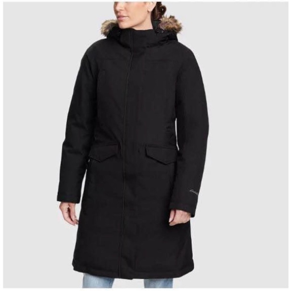 Eddie Bauer silver lining down stadium coat